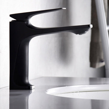 Rynx | Modern Bathroom Faucet Brass Deep Arc Lever Handle with Faucet Hose