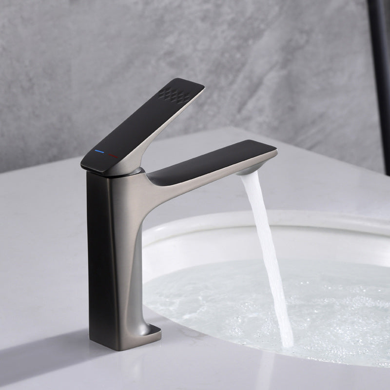 Rynx | Modern Bathroom Faucet Brass Deep Arc Lever Handle with Faucet Hose