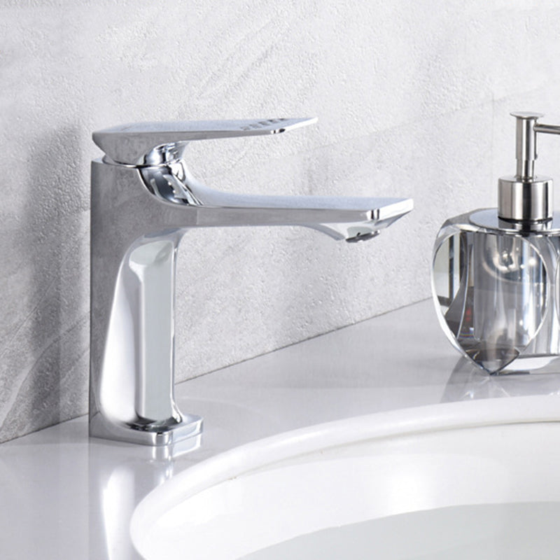 Rynx | Modern Bathroom Faucet Brass Deep Arc Lever Handle with Faucet Hose