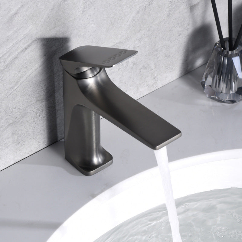 Rynx | Modern Bathroom Faucet Brass Deep Arc Lever Handle with Faucet Hose