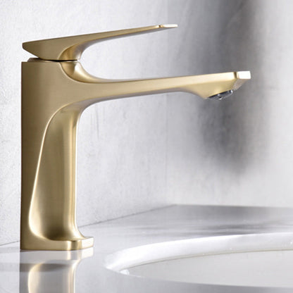 Rynx | Modern Bathroom Faucet Brass Deep Arc Lever Handle with Faucet Hose