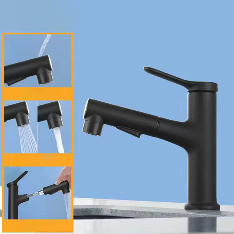 Rynx | Extendable simple bathroom sink faucet 1 hole single lever faucet