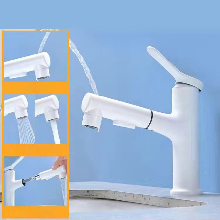 Rynx | Extendable simple bathroom sink faucet 1 hole single lever faucet