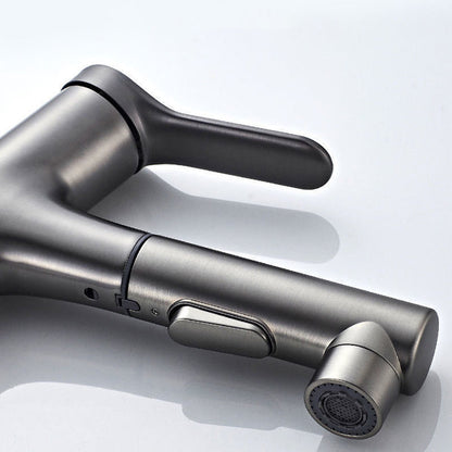 Rynx | Extendable simple bathroom sink faucet 1 hole single lever faucet