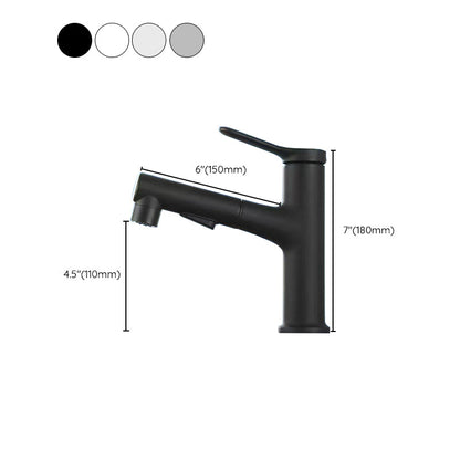 Rynx | Extendable simple bathroom sink faucet 1 hole single lever faucet