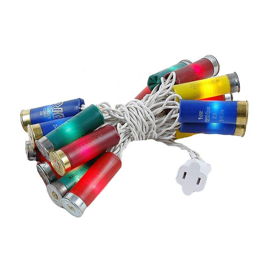 Rynx | Novelty Lights 20 Light Shotgun Shell Mini Light Set, Multi Color, White Wire, 8.5 Feet