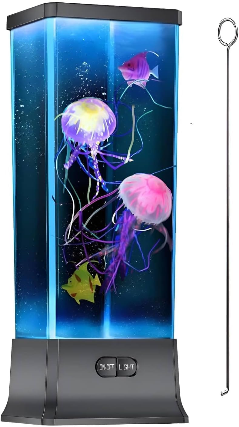 Rynx | Colorlife Electric Jellyfish Tank Lamp - Color Changing Mood Light For Kids & Home Deco, Black