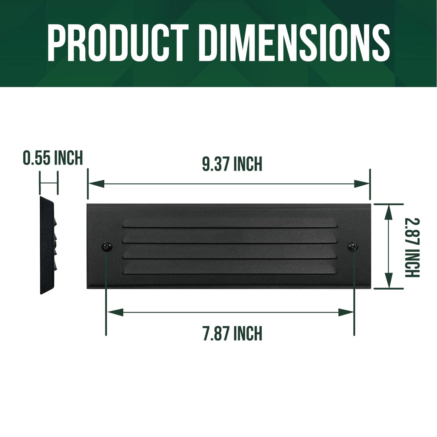 Rynx | Gkoled 4W Low Voltage Led Step Light, 12V Surface Mounting, 2700K, Black Aluminum, 2