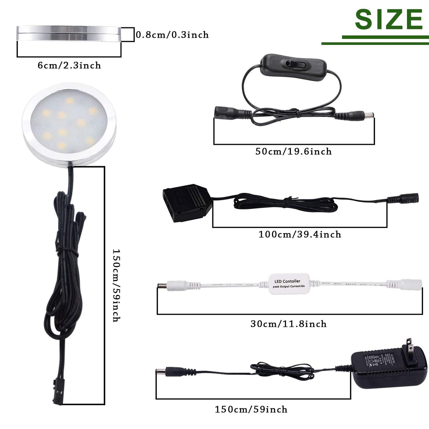 Rynx | Aiboo Dimmable Led Under Cabinet Puck Light Kit With Rf Remote Control, Warm White 2700K