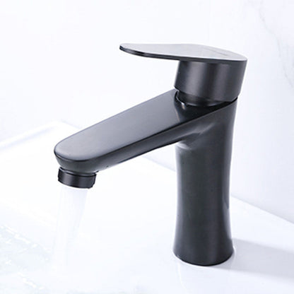 Rynx | Contemporary Stainless Steel Basin Tap Lever Handles Low Arc Basin Mixer Black