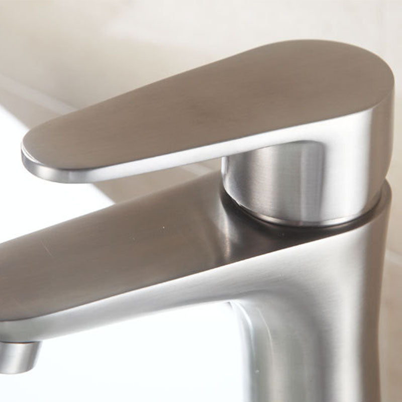 Rynx | Contemporary Stainless Steel Basin Tap Lever Handles Low Arc Basin Mixer