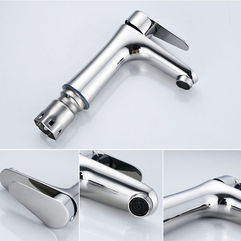 Rynx | Contemporary Stainless Steel Basin Tap Lever Handles Low Arc Basin Mixer