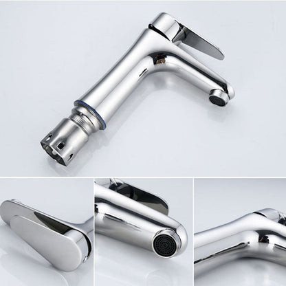Rynx | Contemporary Stainless Steel Basin Tap Lever Handles Low Arc Basin Mixer