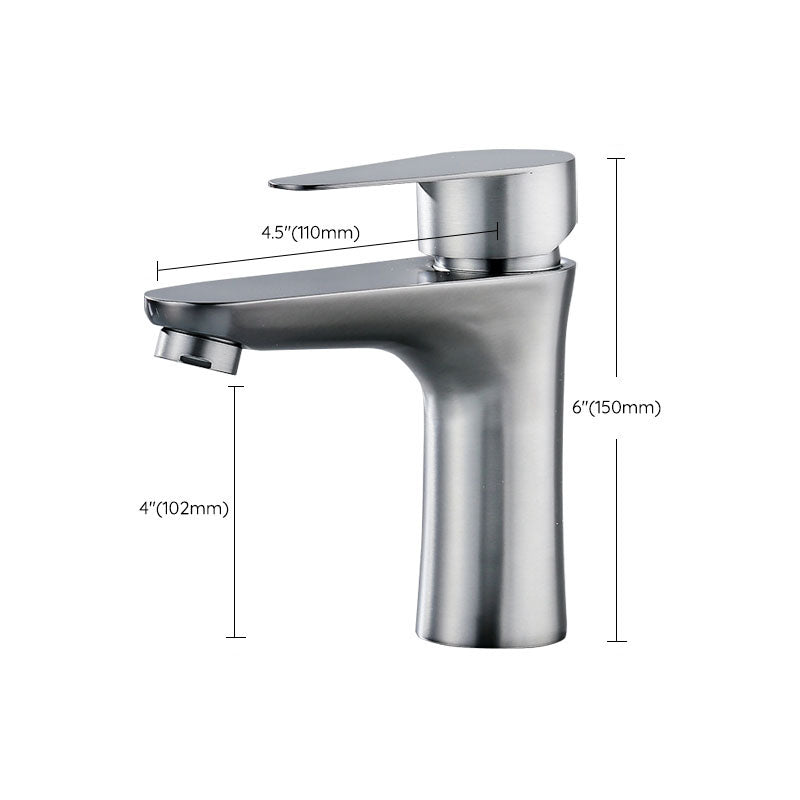 Rynx | Contemporary Stainless Steel Basin Tap Lever Handles Low Arc Basin Mixer