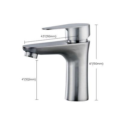 Rynx | Contemporary Stainless Steel Basin Tap Lever Handles Low Arc Basin Mixer