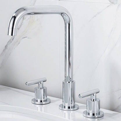 Rynx | Modern 2-Handle Bathroom Sink Faucet 3-Hole Widespread Bathroom Faucet