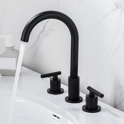 Rynx | Modern 2-Handle Bathroom Sink Faucet 3-Hole Widespread Bathroom Faucet