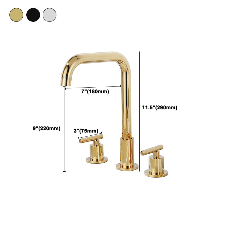 Rynx | Modern 2-Handle Bathroom Sink Faucet 3-Hole Widespread Bathroom Faucet