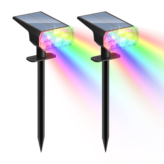 Rynx | Bvenubiglite Solar Light Outdoor Waterproof: Ip65 Led Spotlights Decorations For Garden - Multicolored Rgb Solar Powered For Garden