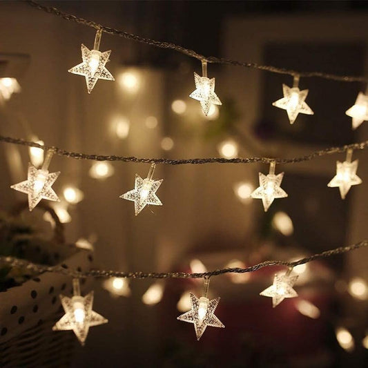 Rynx | Twinkle Star 2-Pack 100 Led Star Light Chains, Plug-in Fairy Light Chains Waterproof, Expandable For Indoor, Outdoor, Wedding Party, Christmas Tree, New Year, Garden Decoration, Warm White