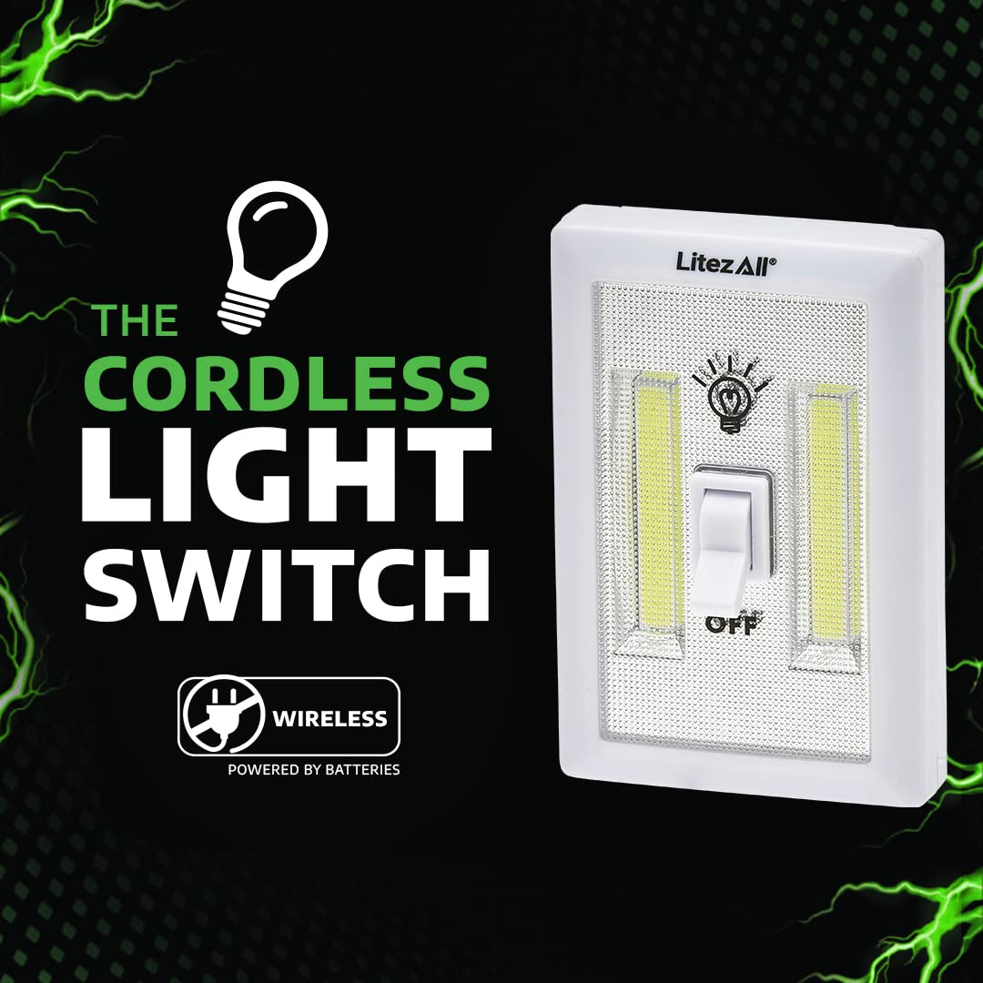 Rynx | Litezall 200 Lumen Wireless Led Wall Switch Light - 12 Pack Battery Operated Night Lights