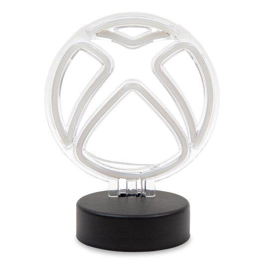 Rynx | Xbox logo white neon desk lamp | Battery powered mood light for desk, shelf | 9 inches high