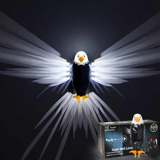 Rynx | Eagle Wall Light, American White Head Eagle Lamp with Eagle Sound, Magnetic Wall-Mounted LED Eagle Night Light with Remote Control, U