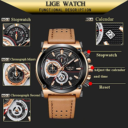 Rynx | Men's Stainless Steel Chronograph Waterproof Sports Quartz Watch