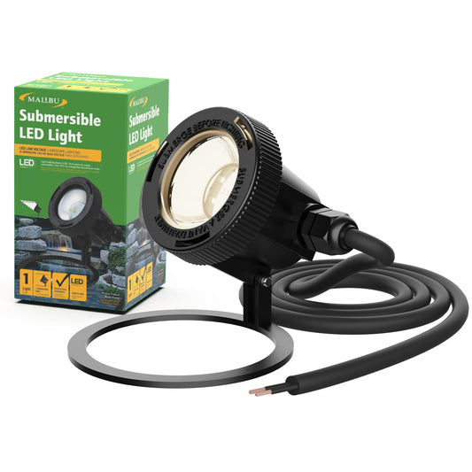 Rynx | Malibu Submersible Led Outdoor Lighting Low Voltage Underwater Floodlight Outdoor Landscape Water Garden Light For Swimming Pool, Fountain, Pond, Rock Bed 8401-3501-01, Black