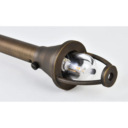 Rynx | Elegant Elitco P801 Antique Brass Landscape Spotlights With Stake, 20W G4 Halogen, 7"