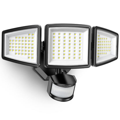 Rynx | Lepro Led Safety Light - Outdoor Motion Sensor Flood Light, 3 Adjustable Heads, 3200Lm, Ip65