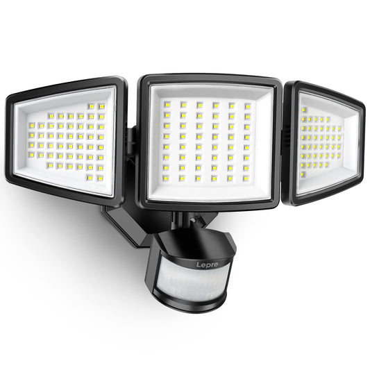 Rynx | Lepro Led Safety Light - Outdoor Motion Sensor Flood Light, 3 Adjustable Heads, 3200Lm, Ip65