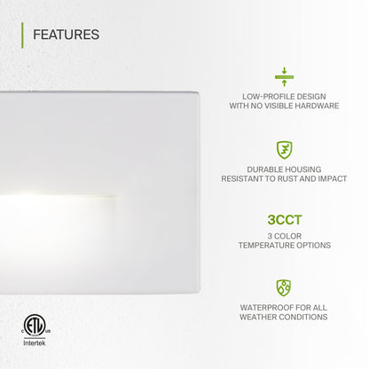 Rynx | Asd Led Step Light Fixture, 3W 120Lm, Dimmable, Waterproof, 4 Pack - White