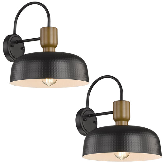 Rynx | Luminzone Gooseneck Barn Light - Black Vintage Wall Lamp, 2 Pack for Outdoor Use