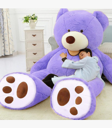 RYNX | Giant Teddy Plush Bear Giant Soft Toys Leather Cover Lilac