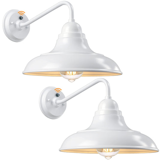 Rynx | Ptrworoa Dusk To Dawn Outdoor Wall Candle Holders, 2 Pack Farm Metal Lanterns, White