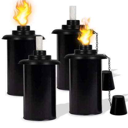 Rynx | Nonley 12Oz Refillable Bamboo Torch Holders - 4 Pack Citronella Fuel For Outdoor Decor