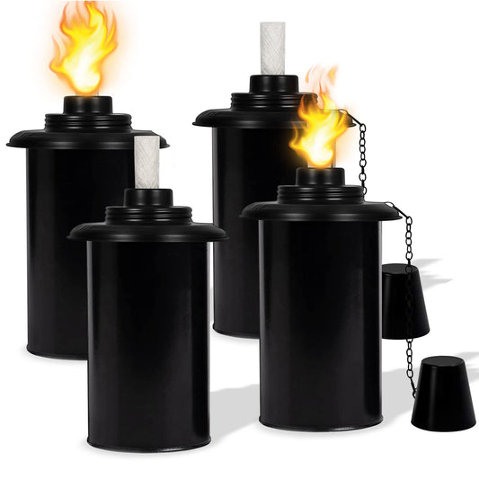 Rynx | Nonley 12Oz Refillable Bamboo Torch Holders - 4 Pack Citronella Fuel For Outdoor Decor