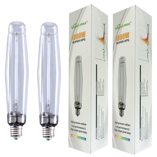 Rynx | Vegelumax 1000Watt Hydroponic High Pressure Sodium Hps Grow Light Bulb Lamp, High Par Enhanced Red and Orange Spectrum, Cct 2100K, Ultra Light Strong 140,000 Lumen, E39 Base, 2Pack