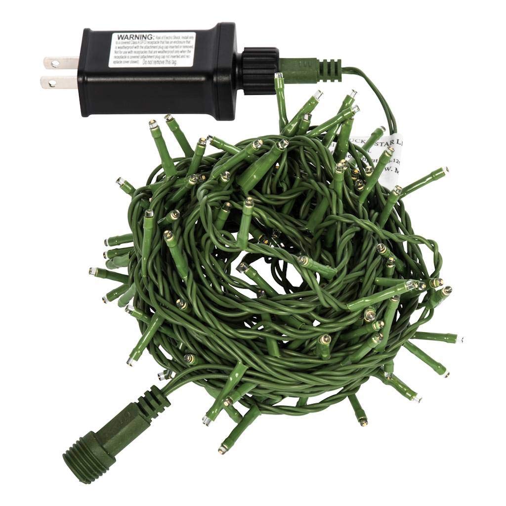 Rynx | Vickerman 144 Warm White LED Cluster Light Set - 24' Light Set - Green Wire - 2" Bulb Spacing - Can Connect to Other Sets - Christmas Stockings - White Lights for Trees - Light Set