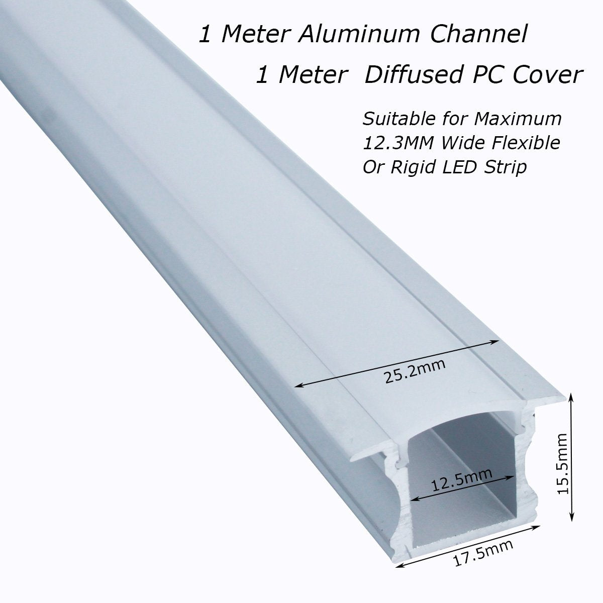 Rynx | Litever 6-Pack 3.3Ft Aluminium Led Strip Channels With Diffused Cover And Mounting Clips