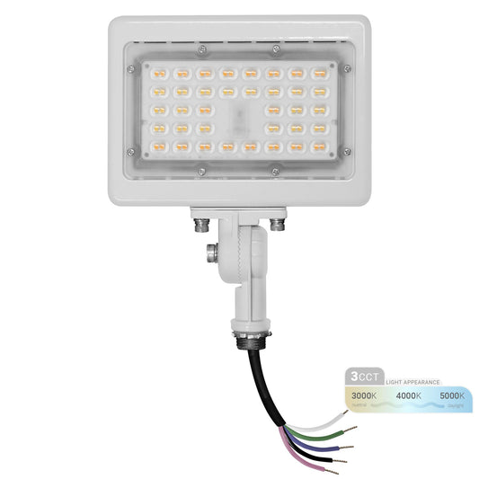 Rynx | Nuwatt 15W Led Flood Light, 3Cct 3000K/4000K/5000K Optional, Ip65 Waterproof Lighting, 1/2" Adjustable Bend Mounting, 2100 Lumen, 120-277V, Outdoor Security Flood Light For Garden, White, Ul