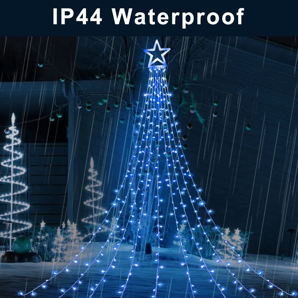 Rynx | Miniao 320 Led Outdoor Christmas Light Sources, Waterproof Blue Lights With 8 Modes For Holiday Decorations