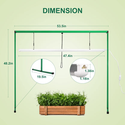 Rynx | Ipower 36W Led Grow Light Stand Rack, 4 Feet For Seed Starting & Plant Growing, Safe Design