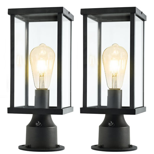 Rynx | Hulitnag Dusk To Dawn Outdoor Post Light, Outdoor Post Lighting Waterproof, Post Light Outdoor With Pier Mounting Base For Ga