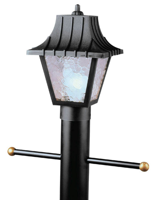 Rynx | Westinghouse 6687500 One-Light Hi-Impact Polycarbonate Post-Top Outdoor Lantern, Black Finish With Clear Textured Acrylic Panels