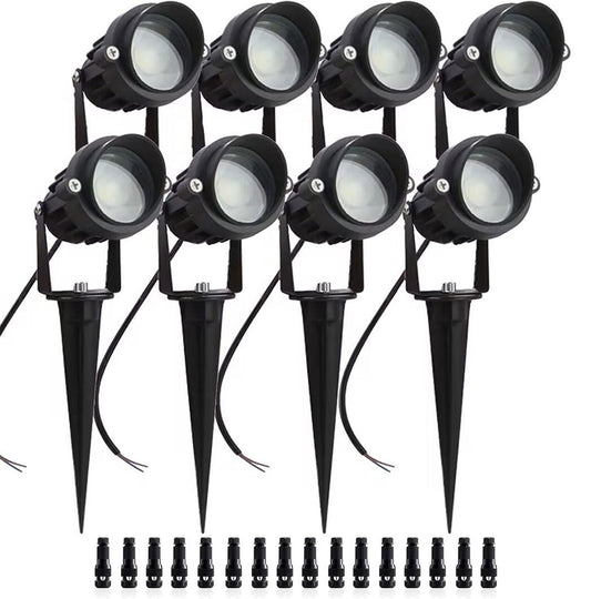 Rynx | Aledeco 8Pack 5W Low Voltage Landscape Lights With Connectors Outdoor Lighting 24V Ac/Dc Focusing Lens Led Landscape Spotlights,