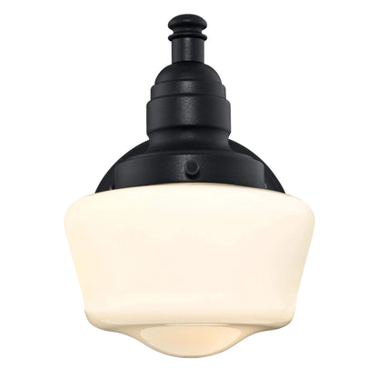 Rynx | Westinghouse Eddystone One-Light Outdoor Wall Sconce, Textured Black, Opal Glass, 1-Pack