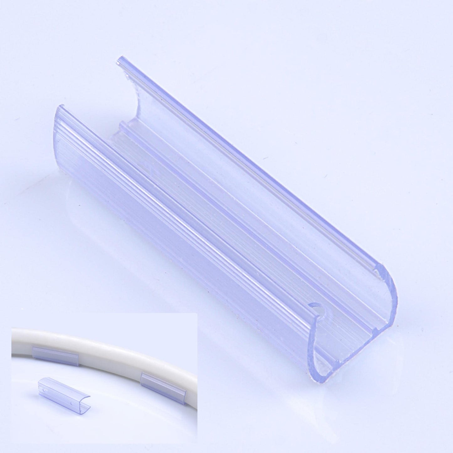 Rynx | Delight 2" Channel Mounting Holder For 9/16" Led Neon Flex Strip Light - 100 Pack