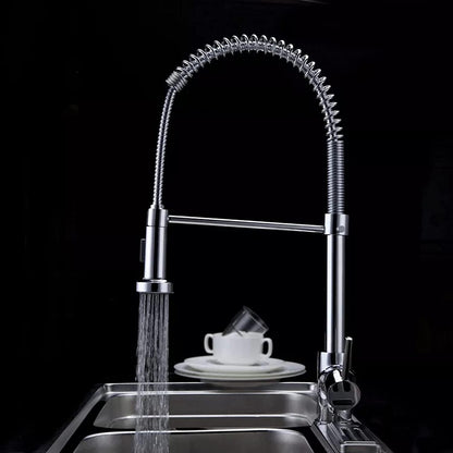 Rynx | MHome Extendable Chrome Kitchen Faucet with Filter Booster, Brass Mixer Tap, Hot Cold Water, Single Hole Installation